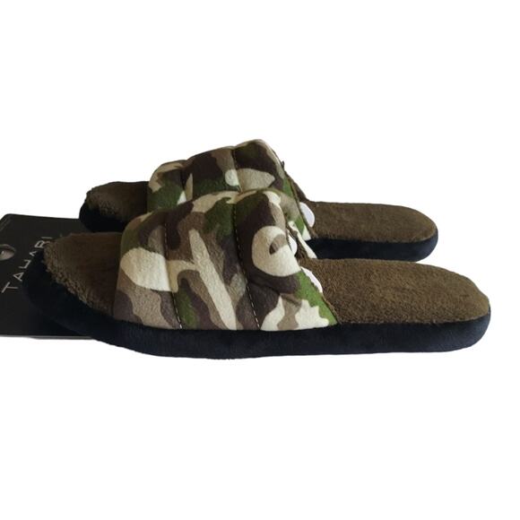 Tahari Memory Foam Slide Green Camouflage Slip On Comfort Slippers Size 7 NWT - Picture 4 of 5
